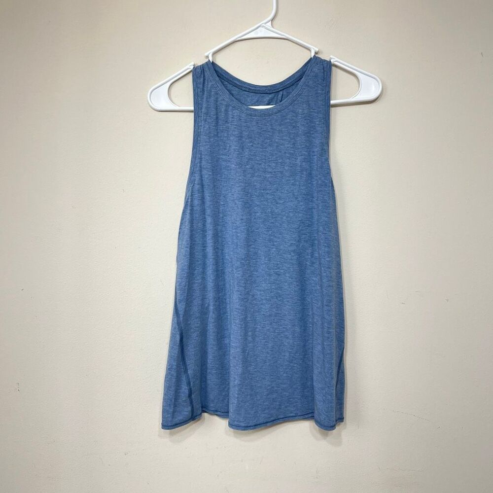 Lululemon Blue Open Back Tie Athletic Tank 4 Women